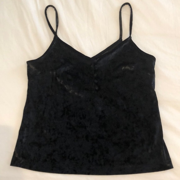 Lucky Brand black velvet buttoned tank size S - Picture 4 of 8